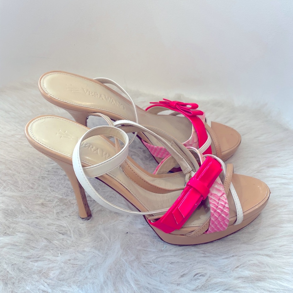 vera wang qatara pink patent strappy sandal